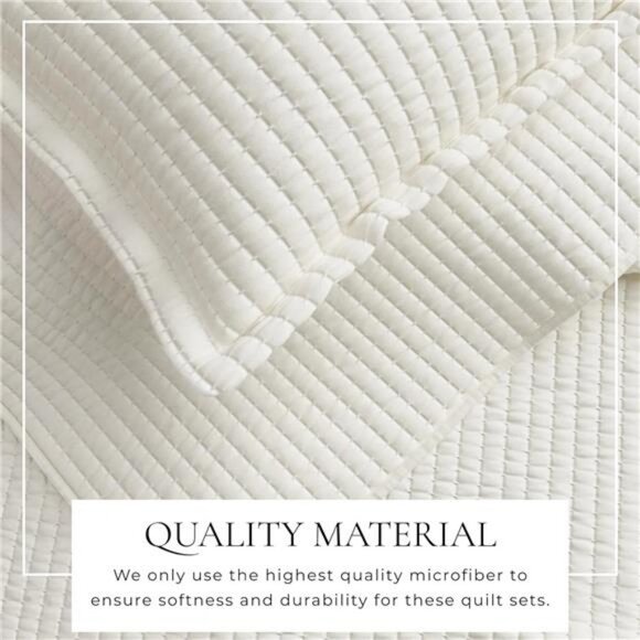 Home Full/Queen Quilt Bedding Set, 3-Piece Lightweight Summer Channel - Picture 2 of 12